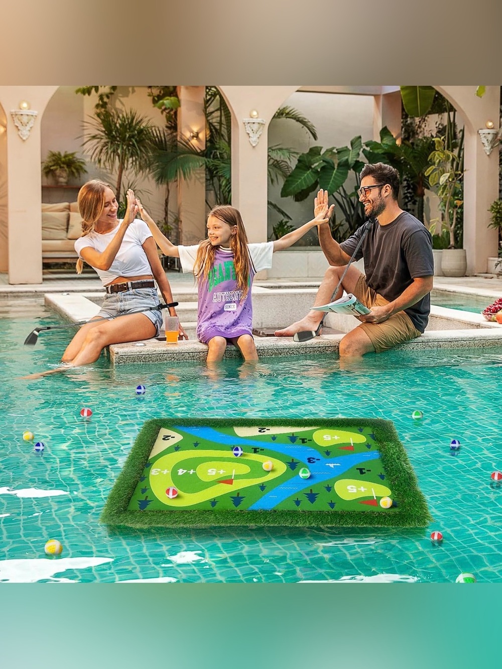 Cupohus Floating Golf Green for Pool, 2024 Upgraded 35"x 24" Golf Putting Green